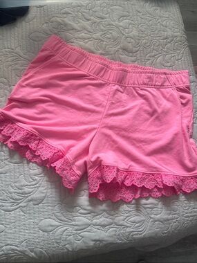 Lily Pulitzer Pink Lace-Trim Shorts